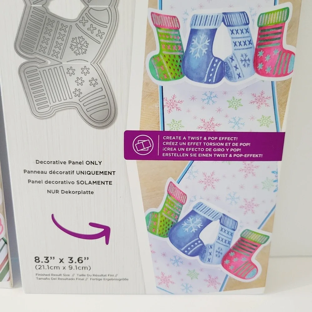 2 Packs Gemini Crafter's Santa Hats & Christmas Stockings Papercraft Die Panels